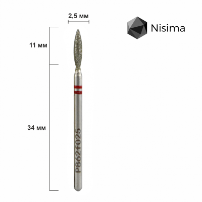 Diamond nail drill bit 25mm RED (soft) Nisma