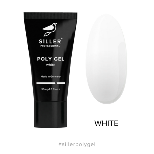 Siller Poly Gel WHITE (30ml) - All Pro Beauty