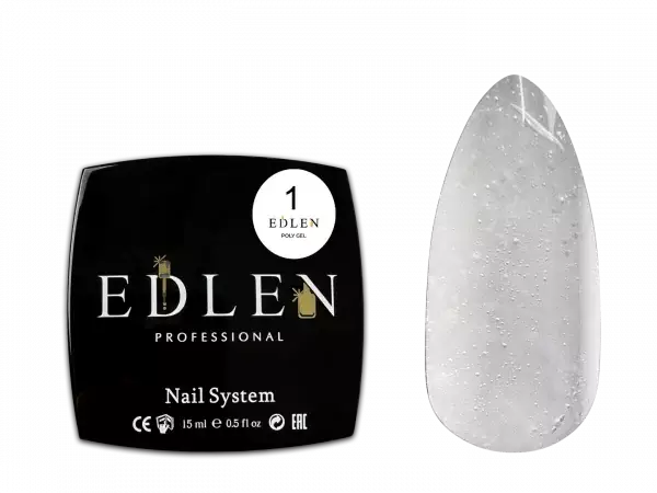 Edlen Nail gel Builder gel 01 (прозорий), 15 мл