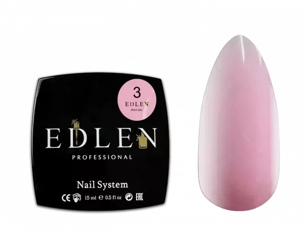 Гель для нігтів Edlen Poly gel 01 (рожевий), 15 мл