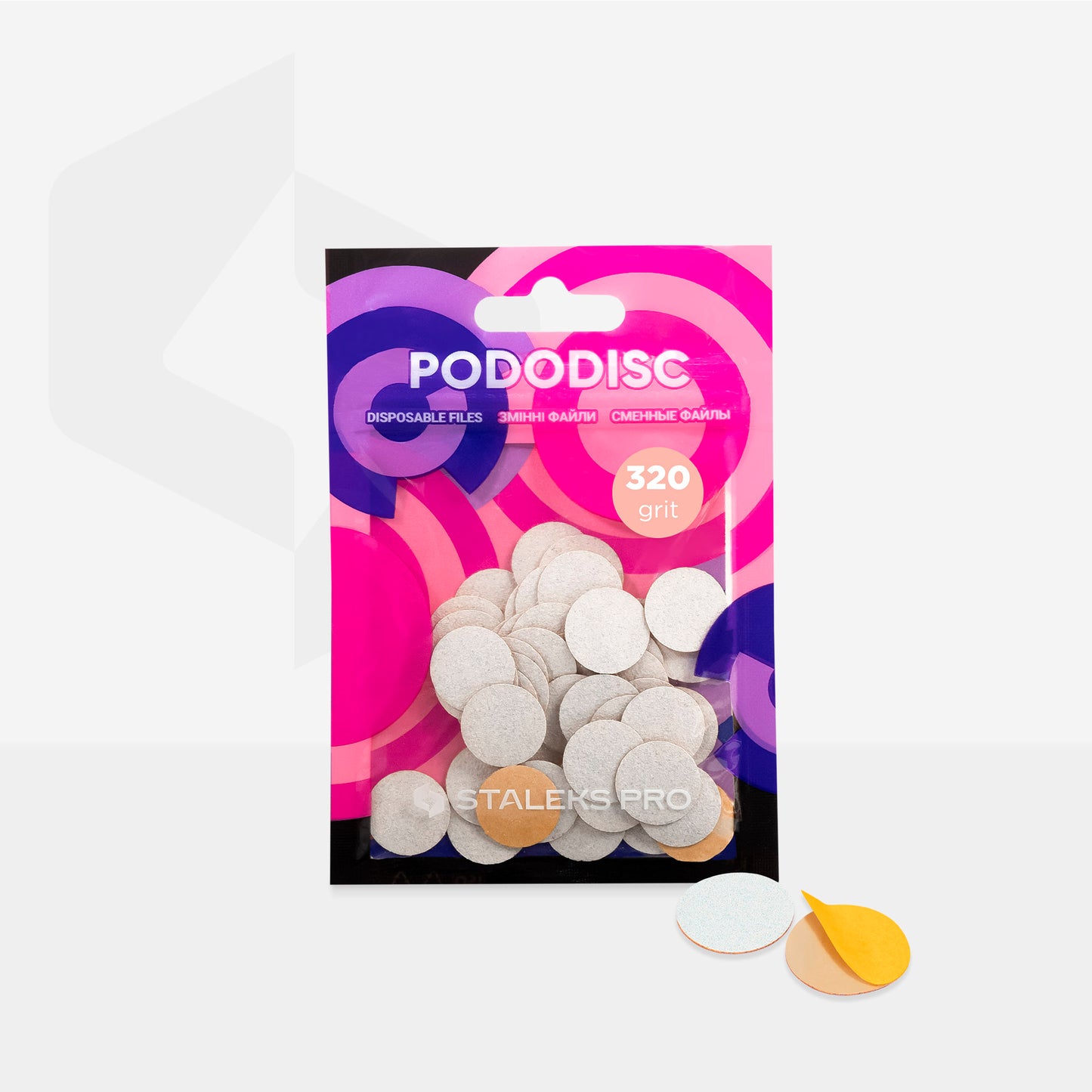 STALEKS Disposable white files PODODISC S 50pcs (PDF-100,180,240,320)