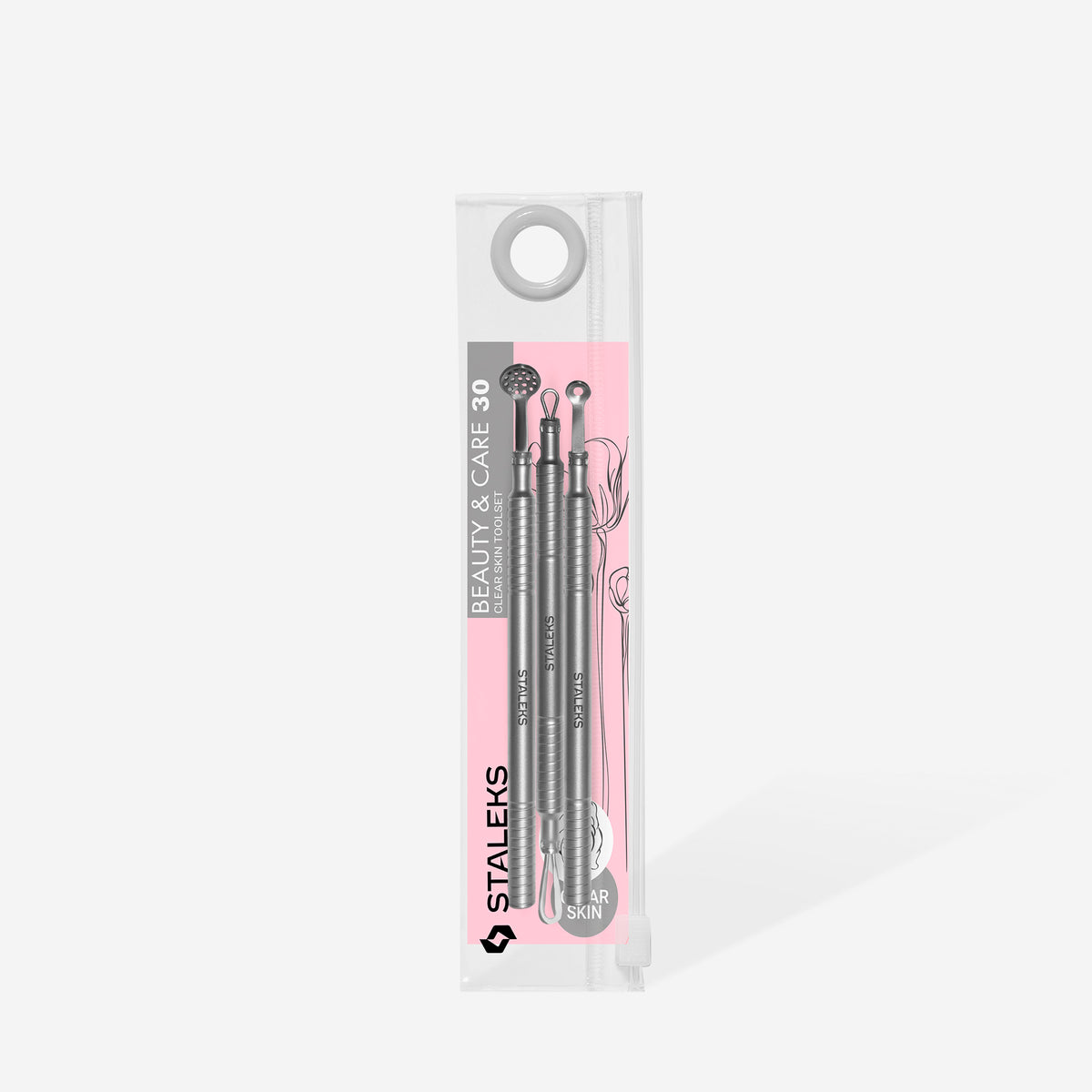 STALEKS Cosmetology toolset “Clean Skin” BEAUTY & CARE 30 (Uno spoon, round tool with 19 holes and double-ended loop) ZBC-30 - All Pro Beauty