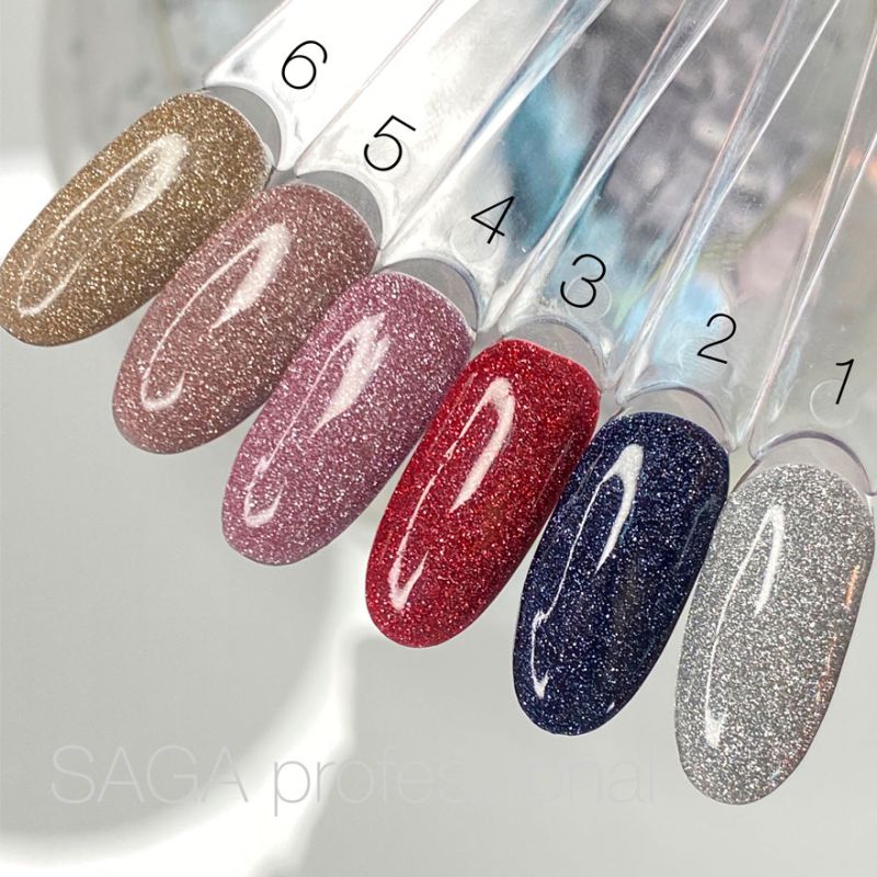 Saga Professional Fiery Gel polish No1 sparkling silver (9ml) - All Pro Beauty