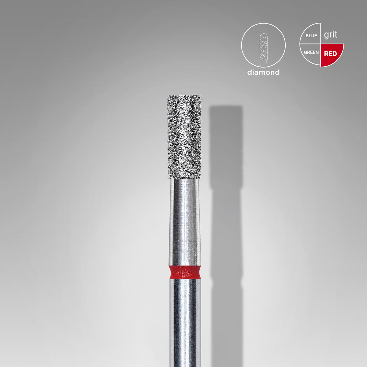 STALEKS Diamond nail drill bit cylinder red EXPERT head diameter 2,5 mm / working part 6 mm - All Pro Beauty