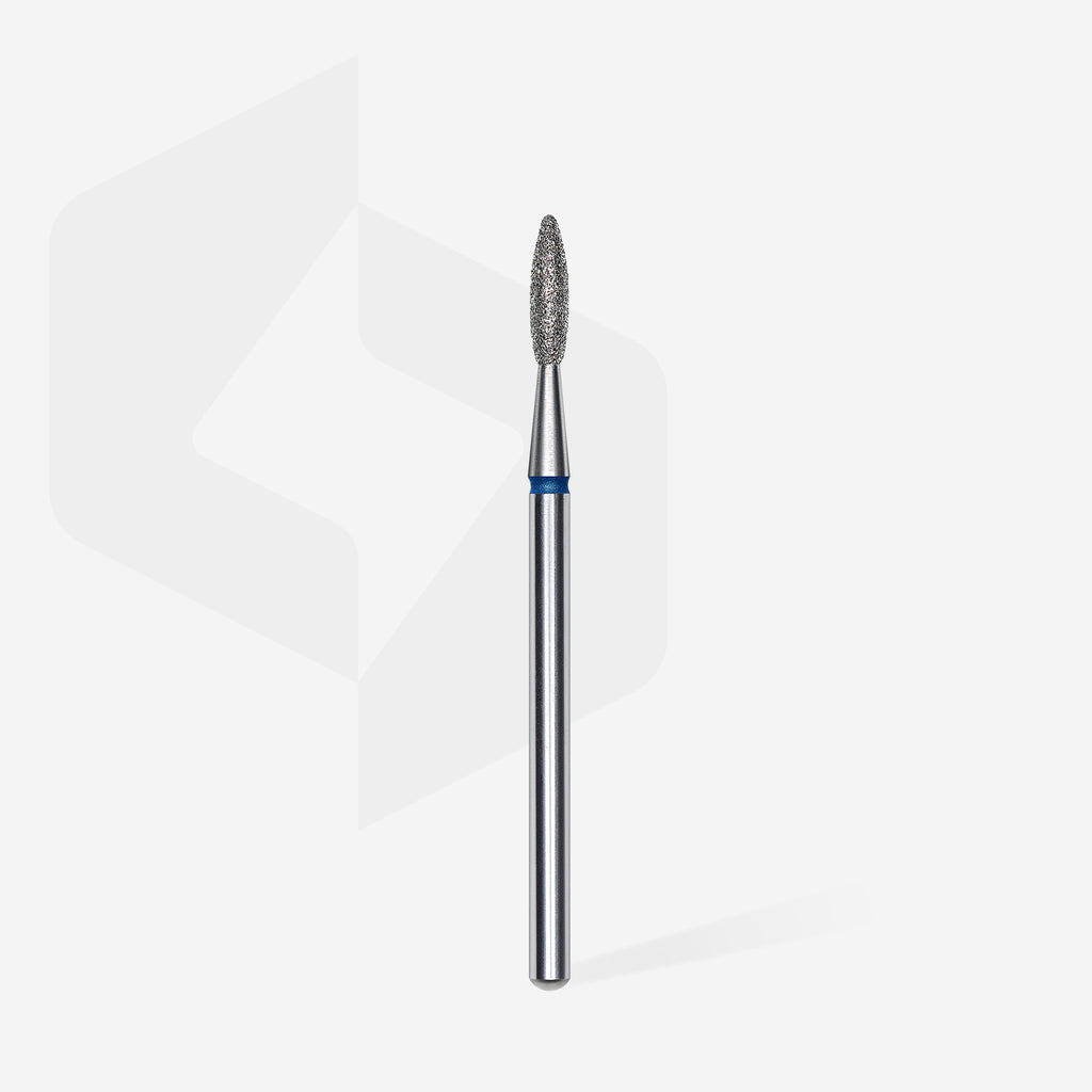 STALEKS Diamond nail drill bit flame blue EXPERT head diameter 2,1 mm / working part 8 mm - All Pro Beauty