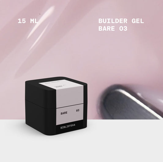 BIBLIOTEKA Builder Gel № 03 Bare – Natural gel for nail extensions, 15 ml