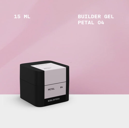 BIBLIOTEKA Builder Gel № 04 Petal – Soft pink gel for nail extensions, 15 ml