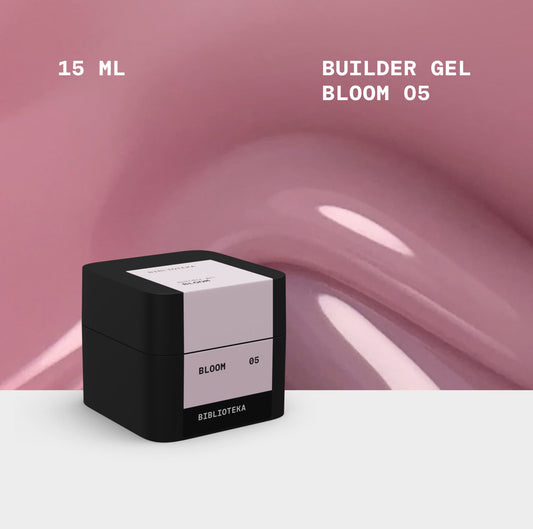 BIBLIOTEKA Builder Gel № 05 Bloom – Pink Nail Extension Gel, 15 ml