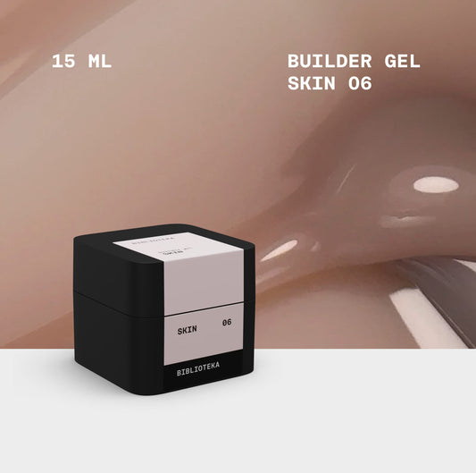 BIBLIOTEKA Builder Gel № 06 Skin – Warm beige gel for nail extensions, 15 ml