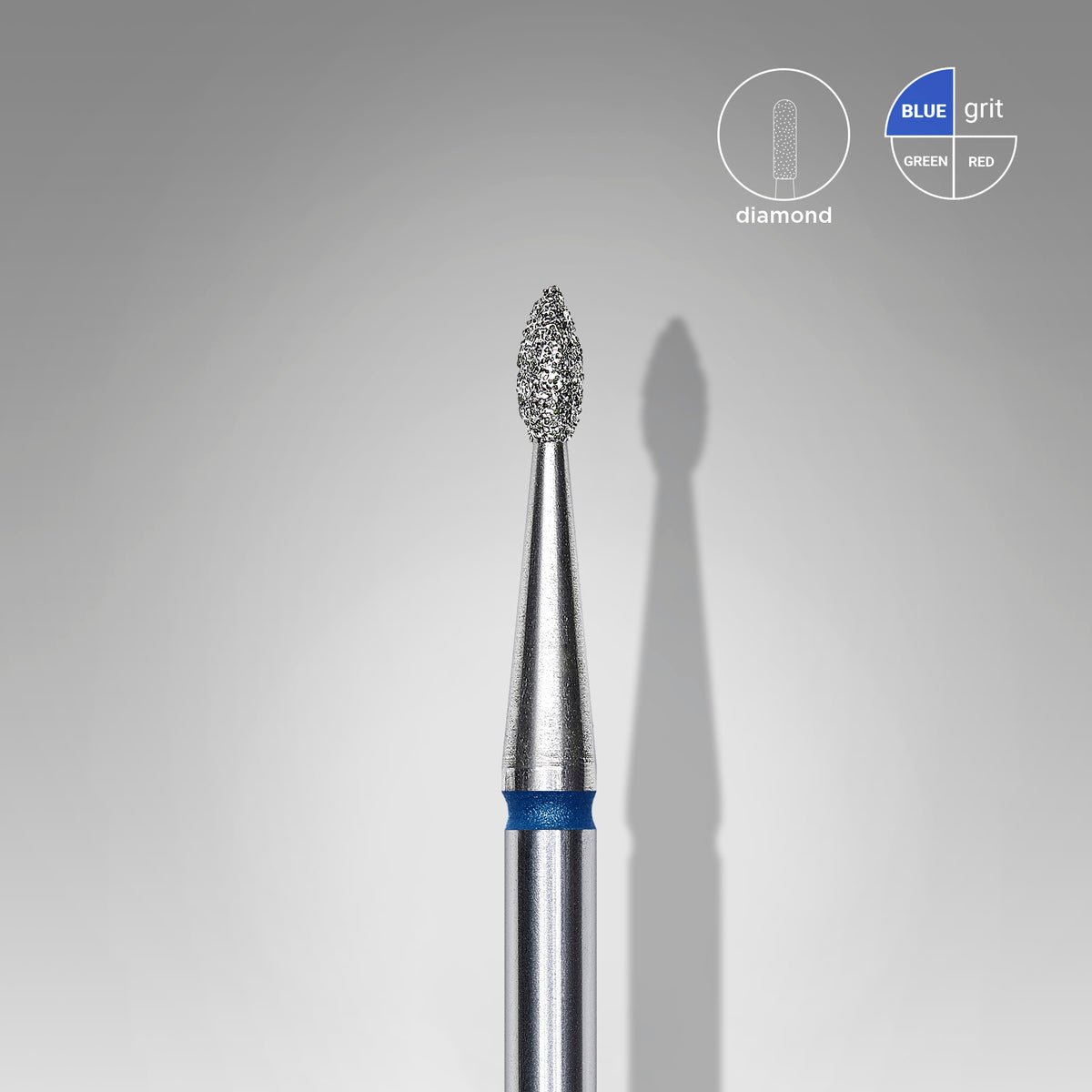 STALEKS Diamond nail drill bit drop blue EXPERT head diameter 1,6 mm / working part 4 mm