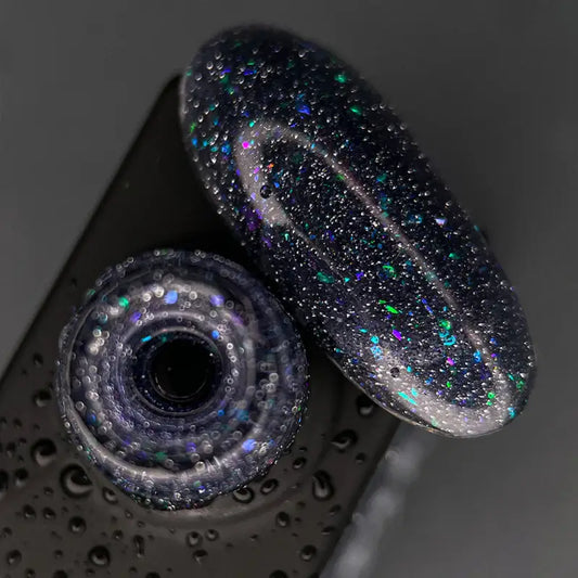 NAILSOFTHENIGHT Reflective base 02 - камуфлююча світловідбиваюча основа з шиммером (блакитні та блакитні блискітки), 10 мл