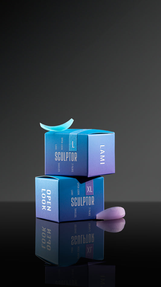 SCULPTOR New set of silicone rollers for eyelash lamination OPEN LOOK, 4 pairs, Aqua MIX,