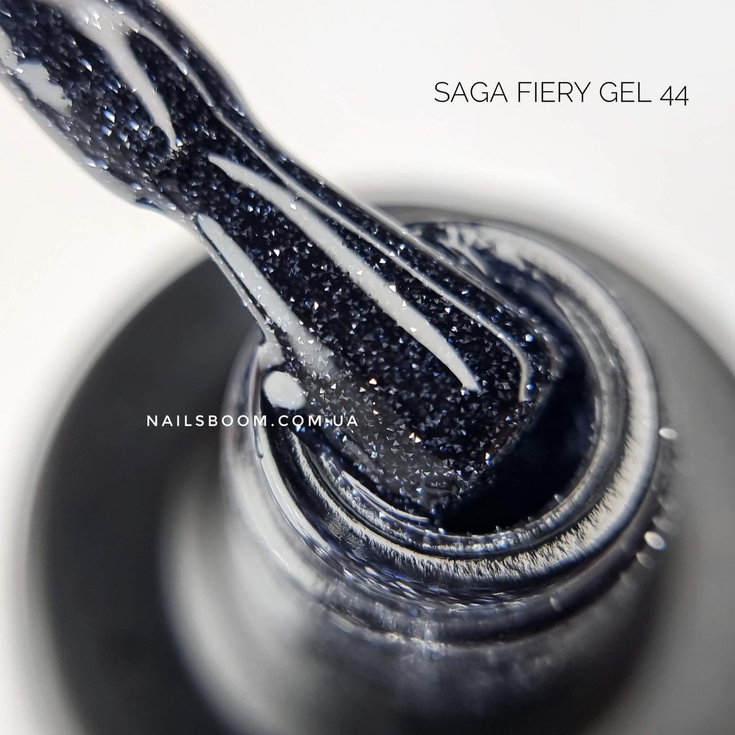 Saga Professional Fiery Gel polish No44 Black (9ml) - All Pro Beauty