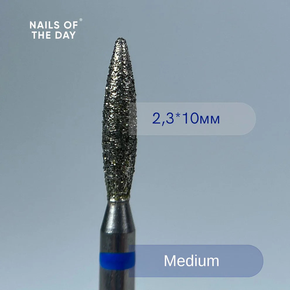 Nailsoftheday Drill Bit  Blue diamond flame , 2.3*10 mm