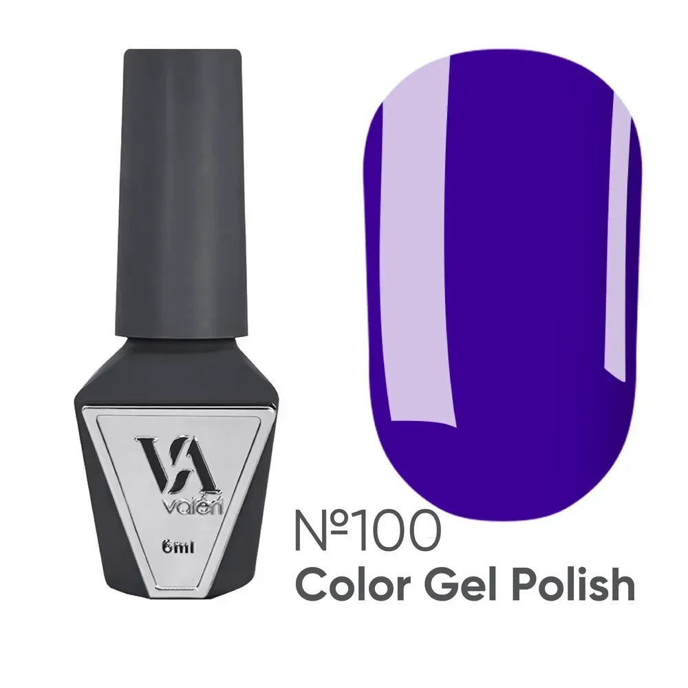 Valeri Nail gel polish No 100 (bright blue, enamel), 6 ml - All Pro Beauty