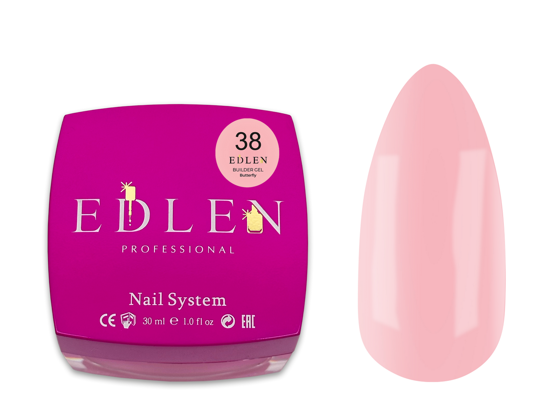 Builder gel Butterfly Edlen №38 30ml - All Pro Beauty