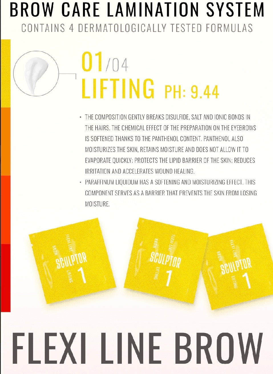 SCULPTOR  Permanent eyebrow treatment FLEXI LINE BROW LIFTING No. 1, 1.5 ml,