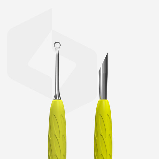 Staleks Pro UNIQ 11 Type 2 Pusher Gummy with yellow silicone handle (PQ-11/2y)