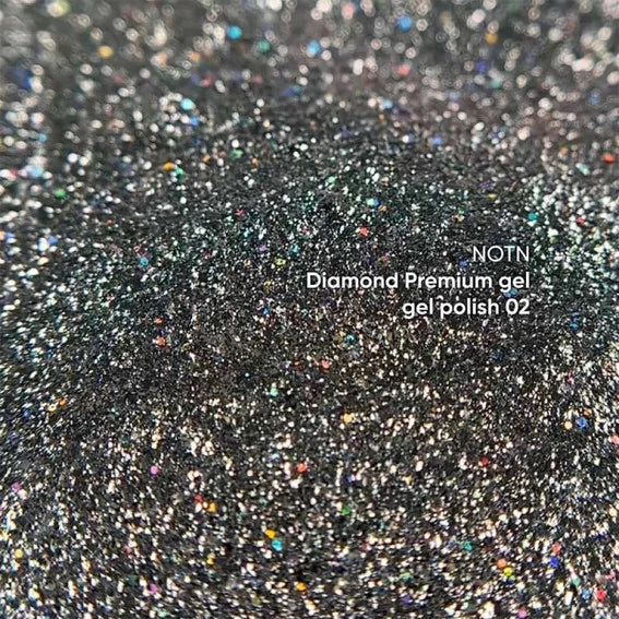 Premium gel – gel polish 02 — silver holographic gel polish with fine metallic nail polish, 5 ml - All Pro Beauty