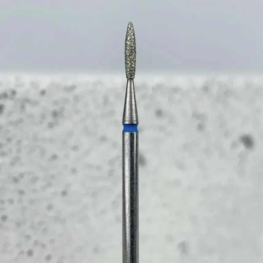 Diamond nail drill bit Staleks, shape “Flame safe” blue (diameter 1.6 mm) - All Pro Beauty