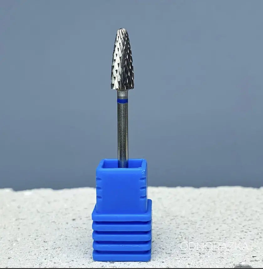 LEFT HANDED (Reversible) carbide nail drill bit  blue, NISIMA, Korea - All Pro Beauty