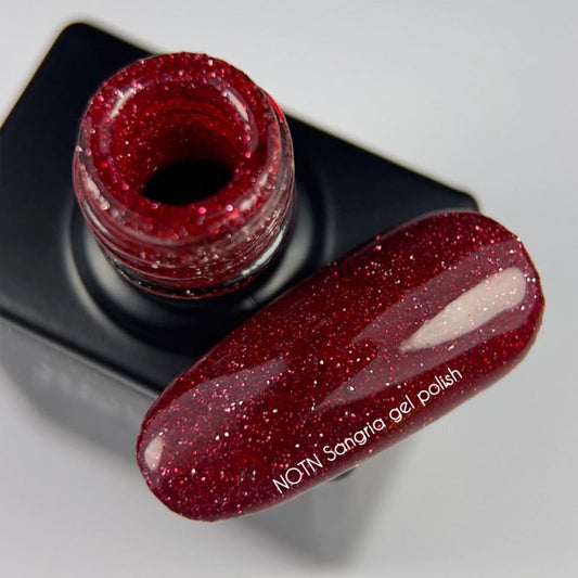 Nails Of The Night Sangria Reflective Gel Polish (rich red), 10 ml - All Pro Beauty