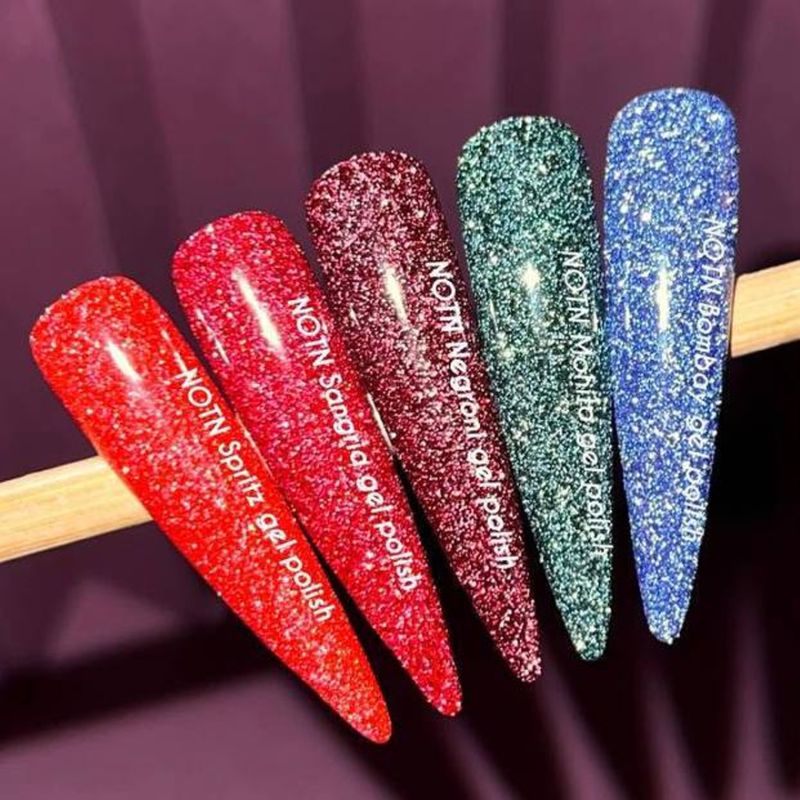 Nails Of The Night Sangria Reflective Gel Polish (rich red), 10 ml - All Pro Beauty