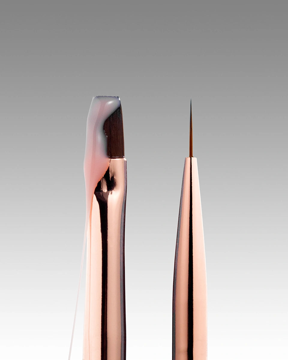 DARK double-sided brush beige (liner 11 mm flat square gel 9 mm) - All Pro Beauty