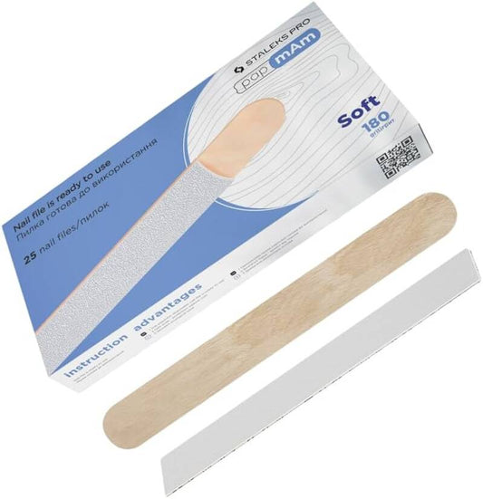 Staleks Pro - Set of replaceable white papmAm files (wood-foundation) EXPERT 22 180 grit, 25 pcs.