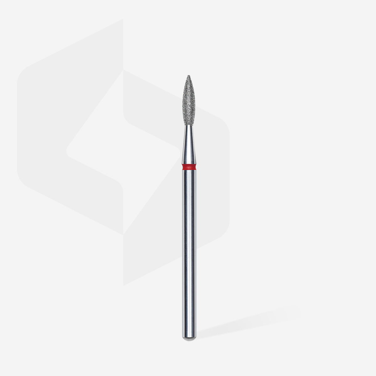 STALEKS Diamond nail drill bit pointed flame red EXPERT head diameter 2,1 mm / working part 8 mm - All Pro Beauty