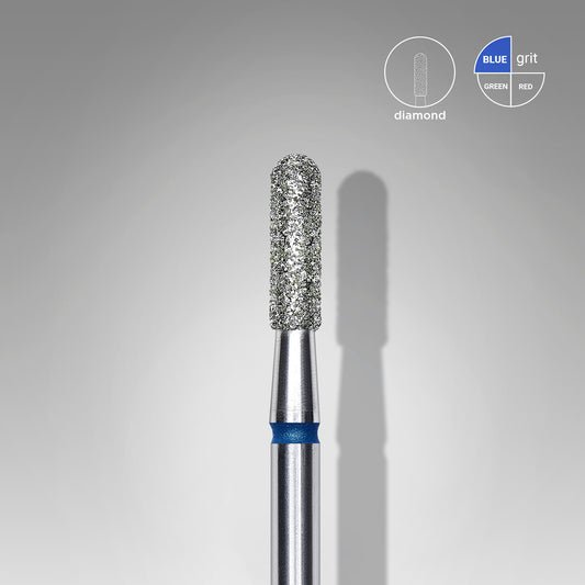 STALEKS Diamond nail drill bit rounded cylinder blue EXPERT head diameter 2,3 mm / working part 8 mm
