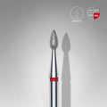 STALEKS Diamond nail drill bit drop red EXPERT head diameter 2,3 mm / working part 5 mm - All Pro Beauty