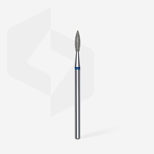 STALEKS Diamond nail drill bit pointed flame blue EXPERT head diameter 2,1 mm / working part 8 mm
