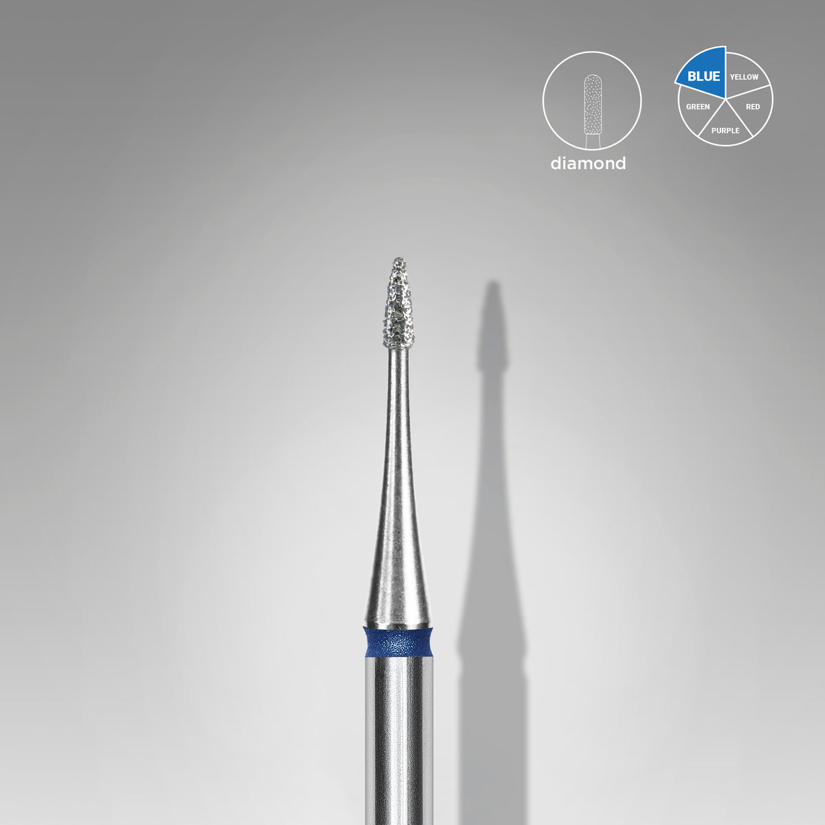 STALEKS Diamond nail drill bit flame mini blue EXPERT head diameter 1 mm / working part 3 mm - All Pro Beauty