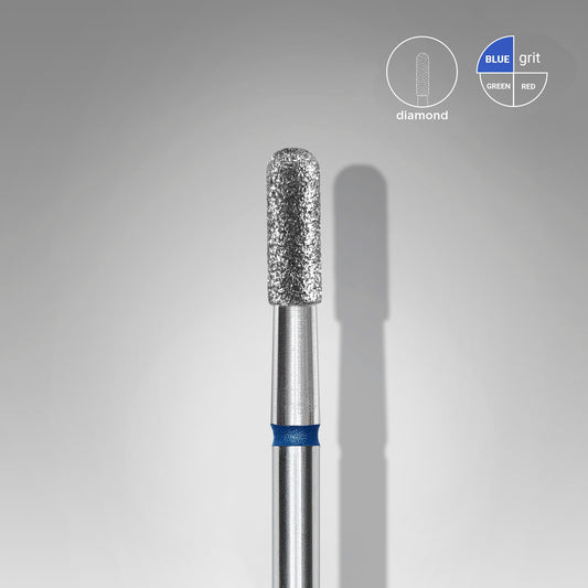 STALEKS  Diamond nail drill bit rounded cylinder blue EXPERT head diameter 2,3 mm / working part 6,5 mm
