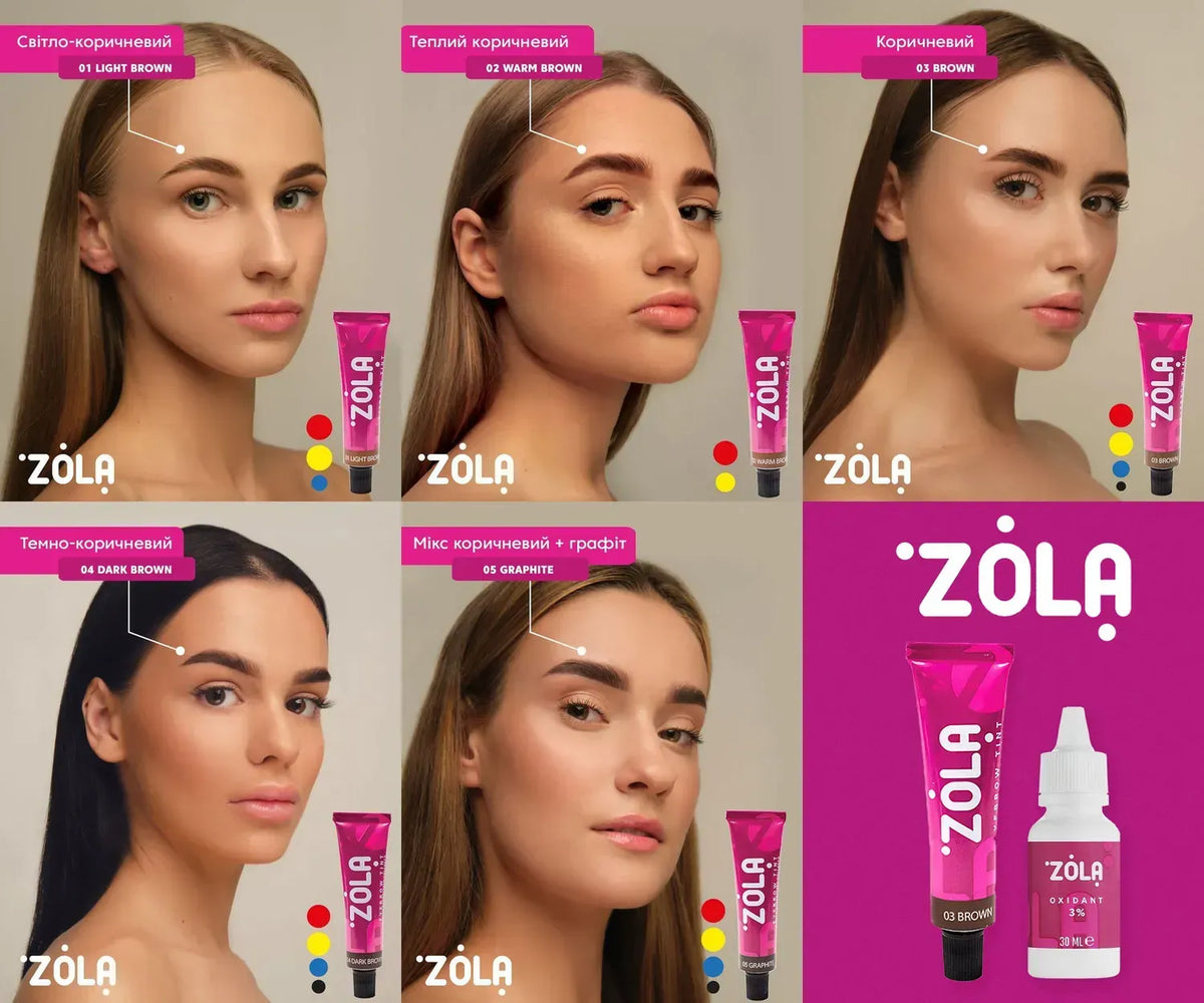 ZOLA Eyebrow Tint With Collagen 02 Warm Brown (15ml) - All Pro Beauty