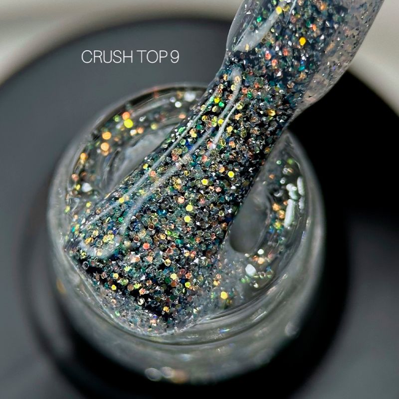 SAGA CRUSH  (transparent with holographic shimmer, cat's eye), 10 ml - No09 - All Pro Beauty
