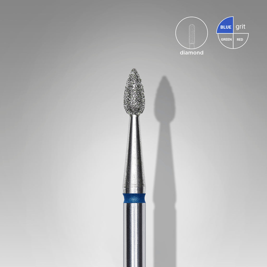 STALEKS Diamond nail drill bit drop blue EXPERT head diameter 2,3 mm / working part 5 mm - All Pro Beauty