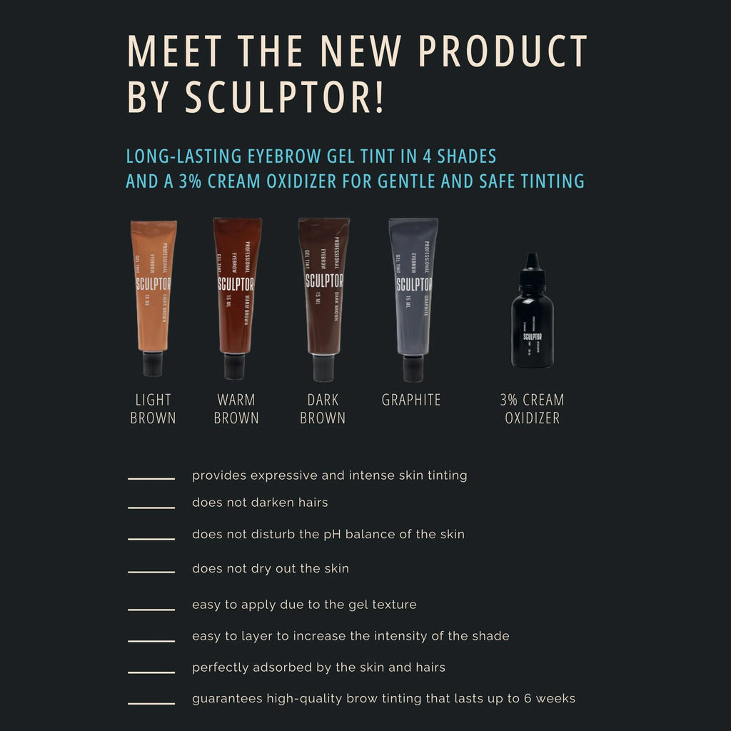 SCULPTOR Dark Brown Eyebrow Gel Color, 15 ml - All Pro Beauty
