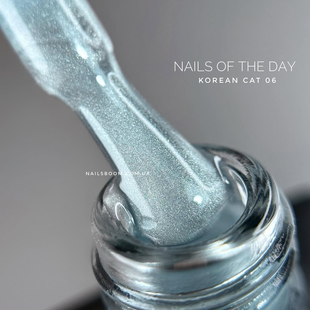 NAILSOFTHEDAY Korean cat eye 06 – gray-blue cat eye gel polish, 10 ml