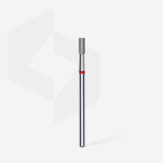 STALEKS Diamond nail drill bit cylinder red EXPERT head diameter 2,5 mm / working part 6 mm