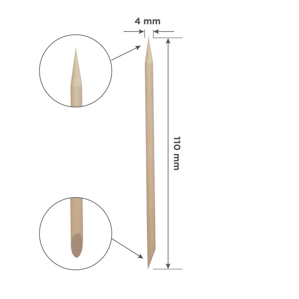STALEKS Orange stick EXPERT wooden 110 mm (100 pcs) - All Pro Beauty