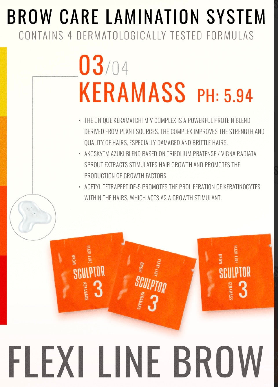 SCULPTOR Deep restoration, FLEXI LINE BROW KERAMASS No. 3, 1.5 ml,