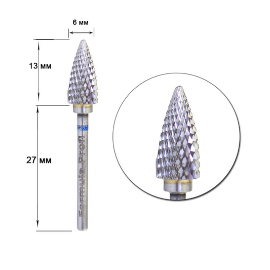 Formula Profi sharp corn nail drill bit blue - All Pro Beauty