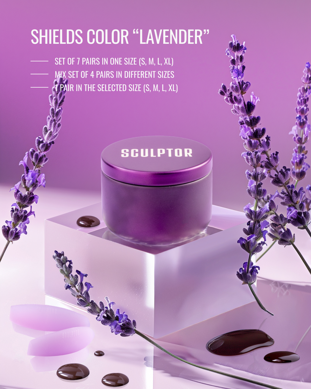 SCULPTOR New set of silicone rollers for eyelash lamination OPEN LOOK, 4 pairs, Aqua MIX,