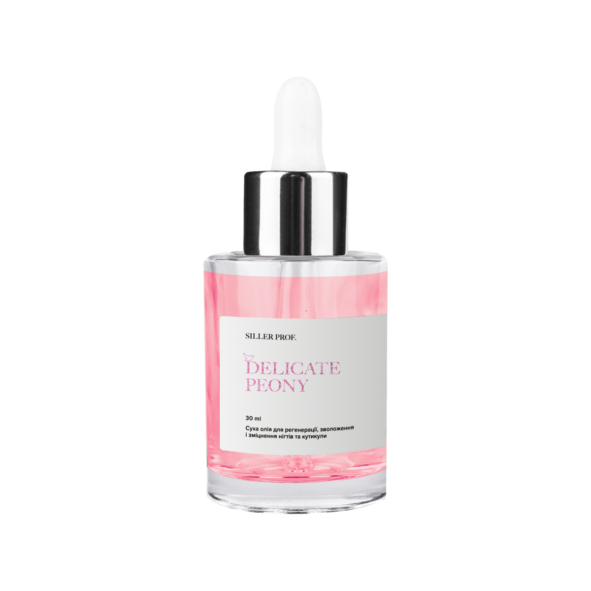 Dry Cuticle Oil Delicate Peony Siller, 30 ml (glass bottle with pipette) - All Pro Beauty