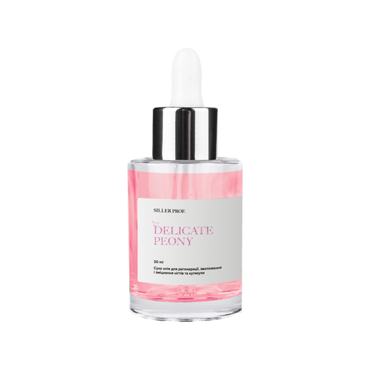 Dry Cuticle Oil Delicate Peony Siller, 30 ml (glass bottle with pipette) - All Pro Beauty