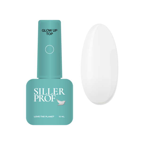 Top Siller Glow UP clear top coat, 15 ml - All Pro Beauty