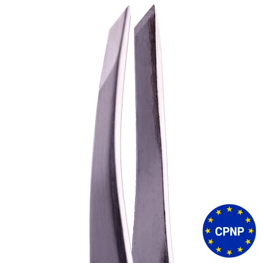 ZOLA Color Series Professional beveled tweezers for eyebrows SILVER - All Pro Beauty