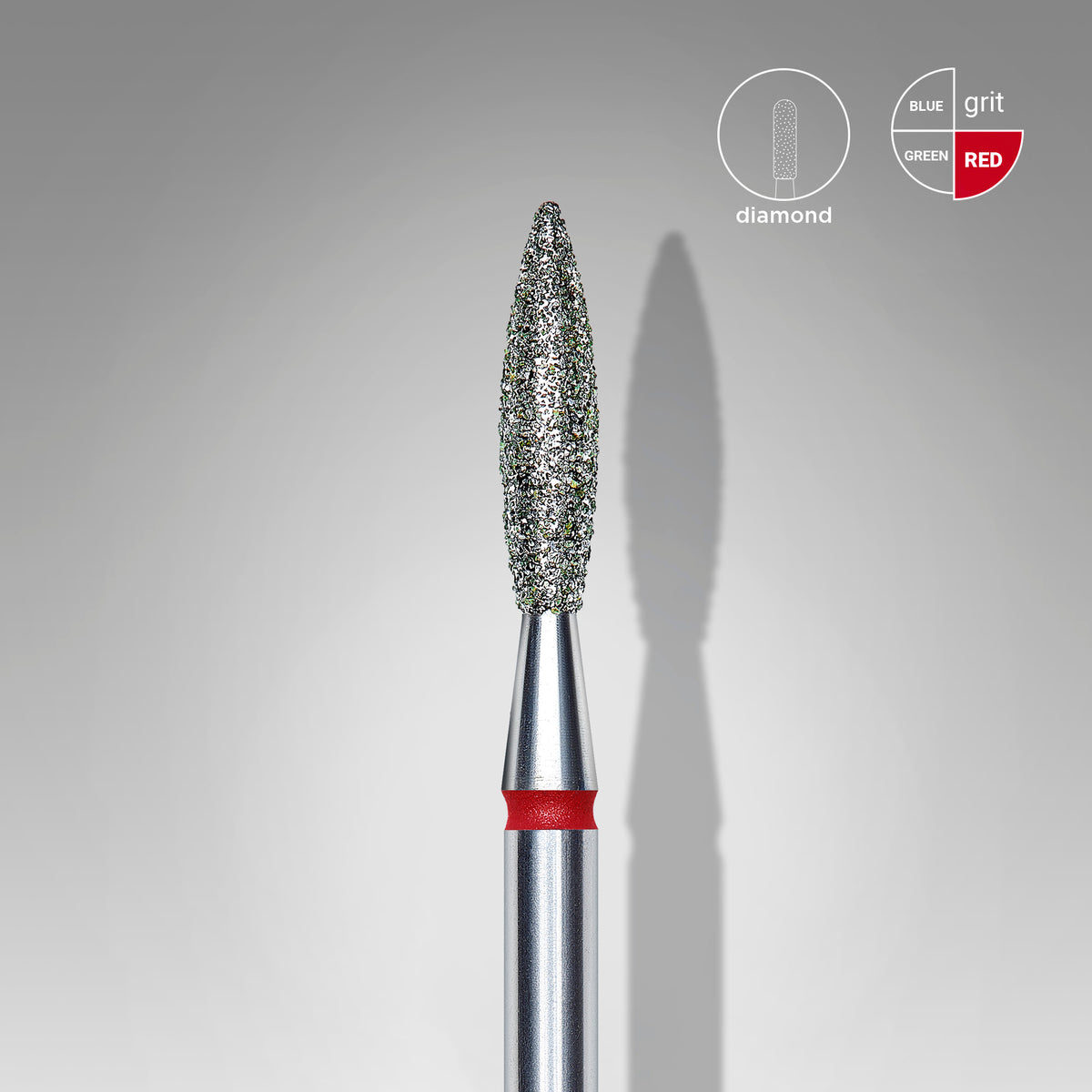 STALEKS Diamond nail drill bit flame red EXPERT head diameter 2,3 mm / working part 10 mm - All Pro Beauty